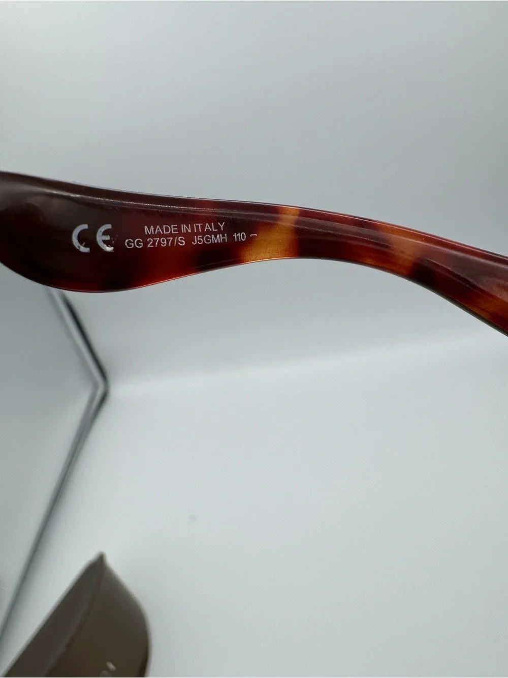 Gucci GG2797/S Shield Sunglasses Brown Gradient Oversized Rimless GG Logo Italy